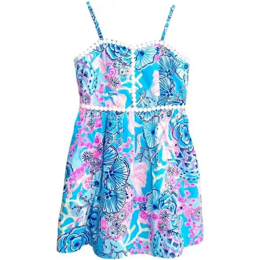 NWT Lilly Pulitzer Little Girls Mini Haylan Dress Once Upon Tide Bali Blue 3 3T